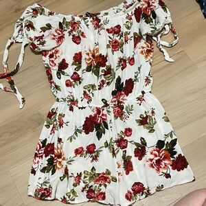 Ambiance Floral Print Top with Red and Green Accents